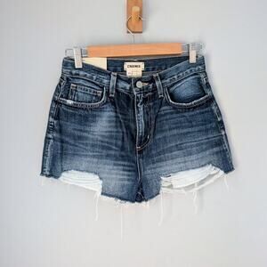 L'Agence Marilyn Cut-Off Denim Shorts, high rise, size 25, 100 % cotton, new